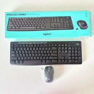 Logitech Combo Wireless Keyboard K270 and Wireless Mouse M185 Set Black -Used
